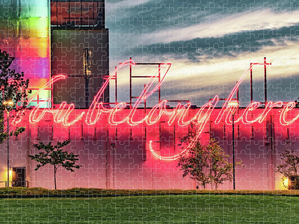 The Momentary Jigsaw Puzzle featuring the photograph You Belong Here In Northwest Arkansas - Visual Neon by Gregory Ballos