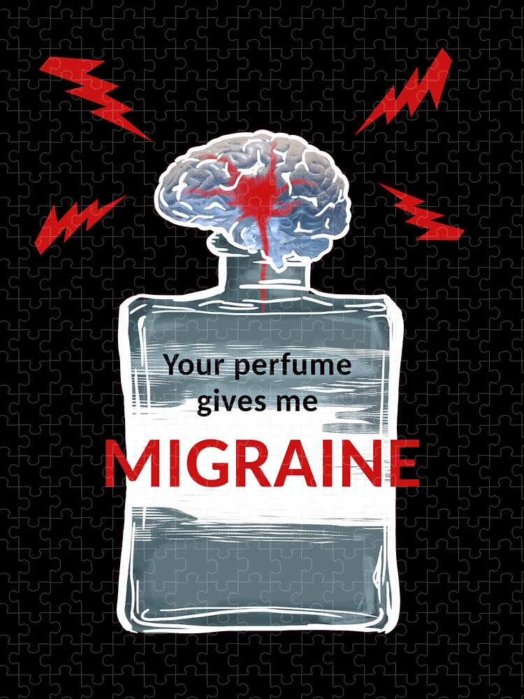 Perfume Jigsaw Puzzle featuring the digital art Your Perfume Gives Me Migraine by Jindra Noewi