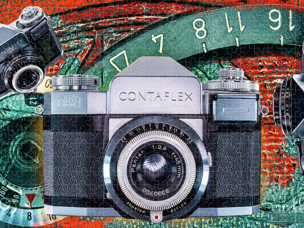 Kodak Jigsaw Puzzle featuring the digital art Zeiss-ikon Contaflex Alpha, by Anthony Ellis