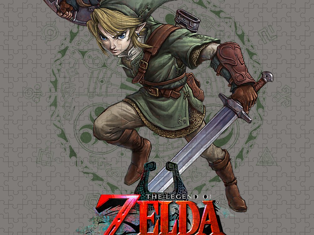 Zelda Twilight Princess Link Action Pose Logo Jigsaw Puzzle by Tobias Tula  - Pixels