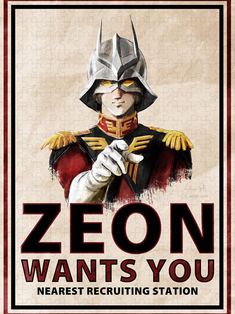 Sci-fi Jigsaw Puzzle featuring the digital art Zeon Wants You Char by Andrea Gatti