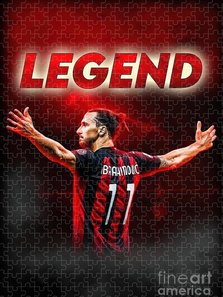 Zlatan Ibrahimovic Legend AC Milan Outfit Jigsaw Puzzle by Patel