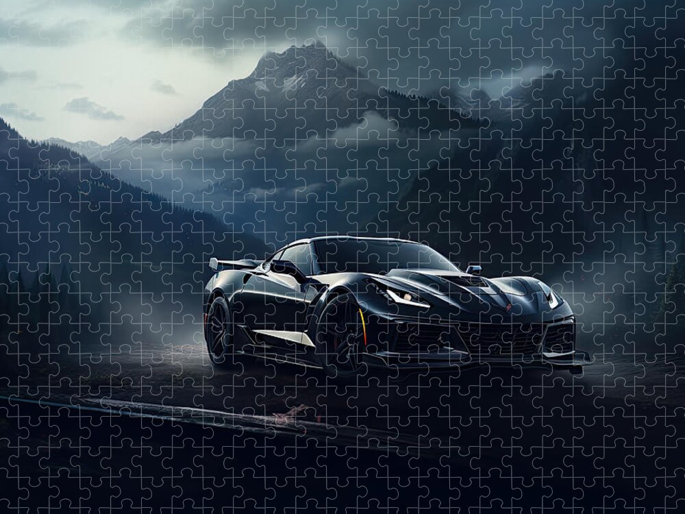 Zr1 Jigsaw Puzzle featuring the digital art ZR1- The Beast Within by Lourry Legarde