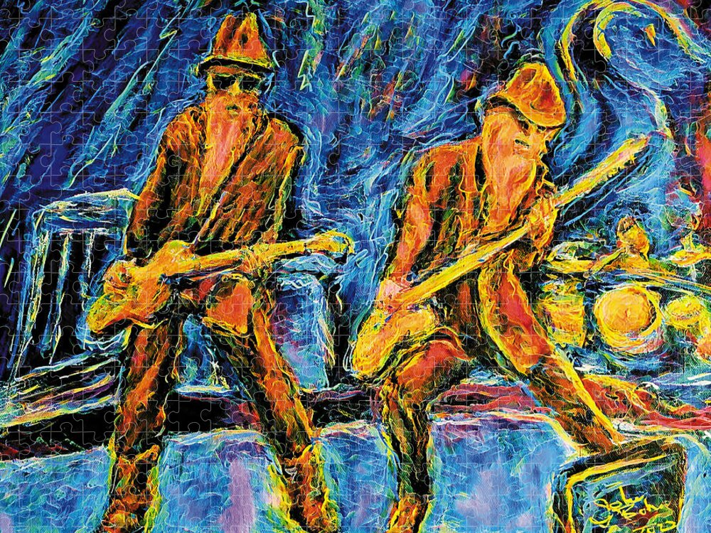 Zz Top Jigsaw Puzzle featuring the painting ZZ Top by John Bohn