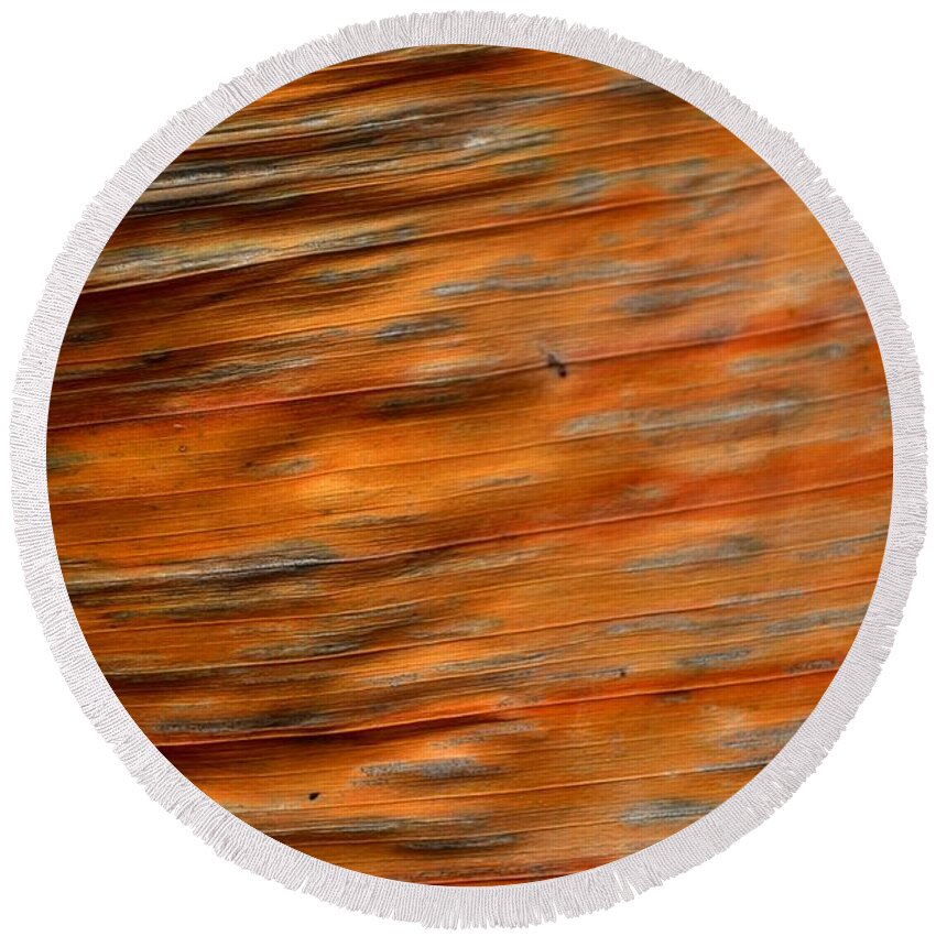 Abstract Round Beach Towel featuring the photograph Amber by Michelle Meenawong