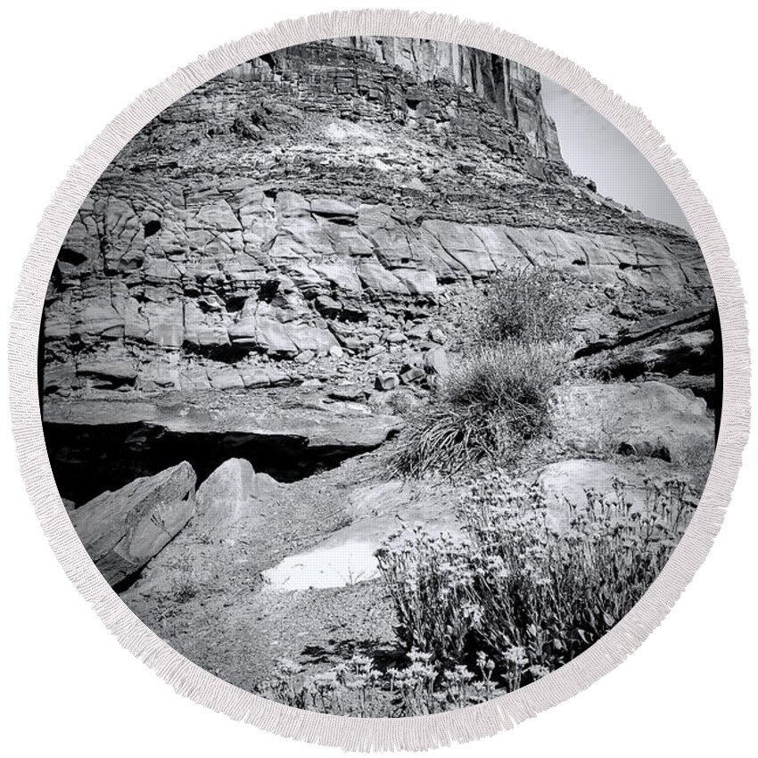 Canyonland Round Beach Towel featuring the photograph 0715 Guardian of Canyonland by Steve Sturgill