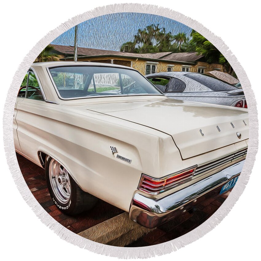 1965 Round Beach Towel featuring the photograph 1965 Mercury Comet Cyclone GT Painted by Rich Franco