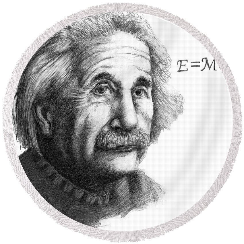 Science Round Beach Towel featuring the photograph Albert Einstein, German-american #1 by Spencer Sutton