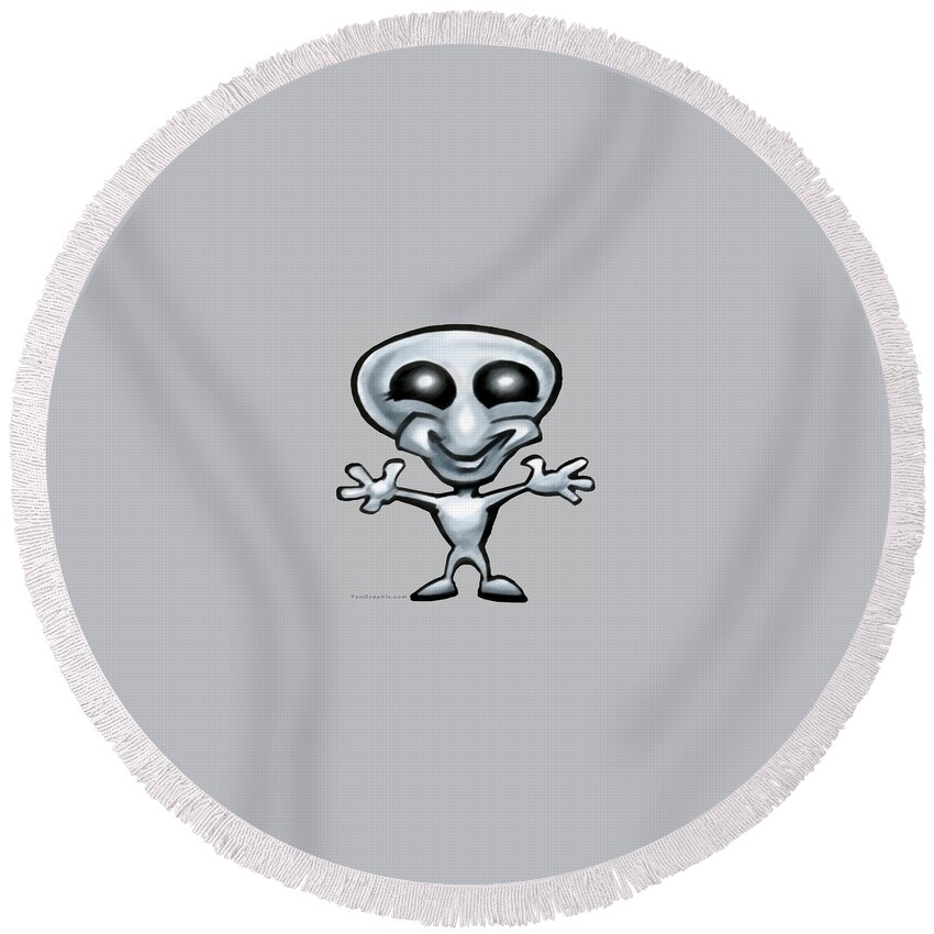 Alien Round Beach Towel featuring the digital art Alien by Kevin Middleton