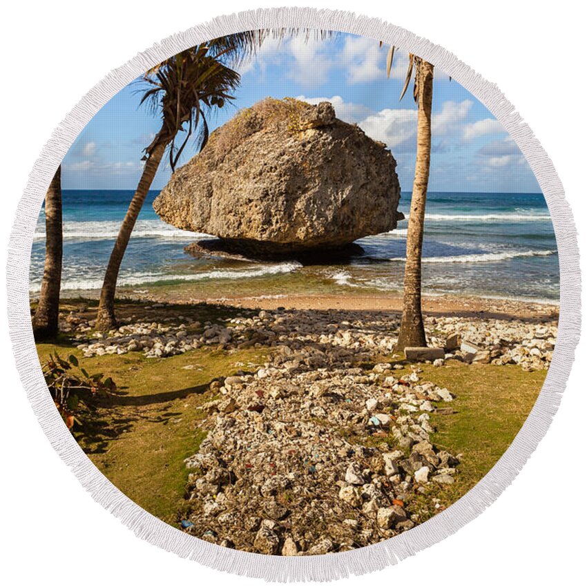 Barbados Round Beach Towel featuring the photograph Barbados Beach #1 by Raul Rodriguez