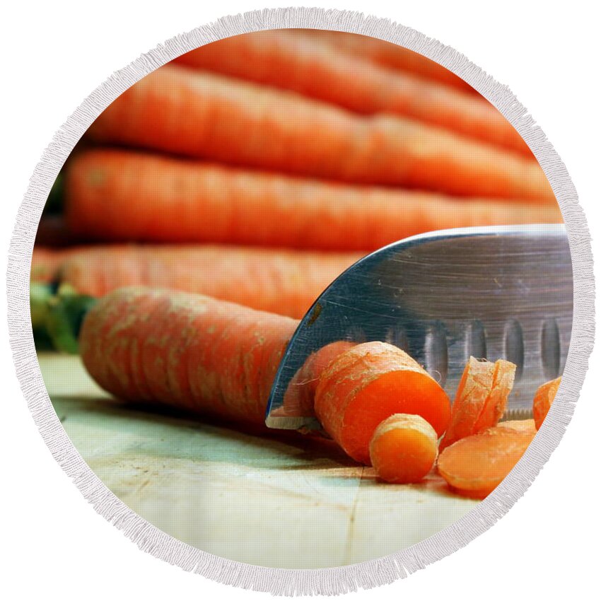 Skompski Round Beach Towel featuring the photograph Carrots #1 by Joseph Skompski