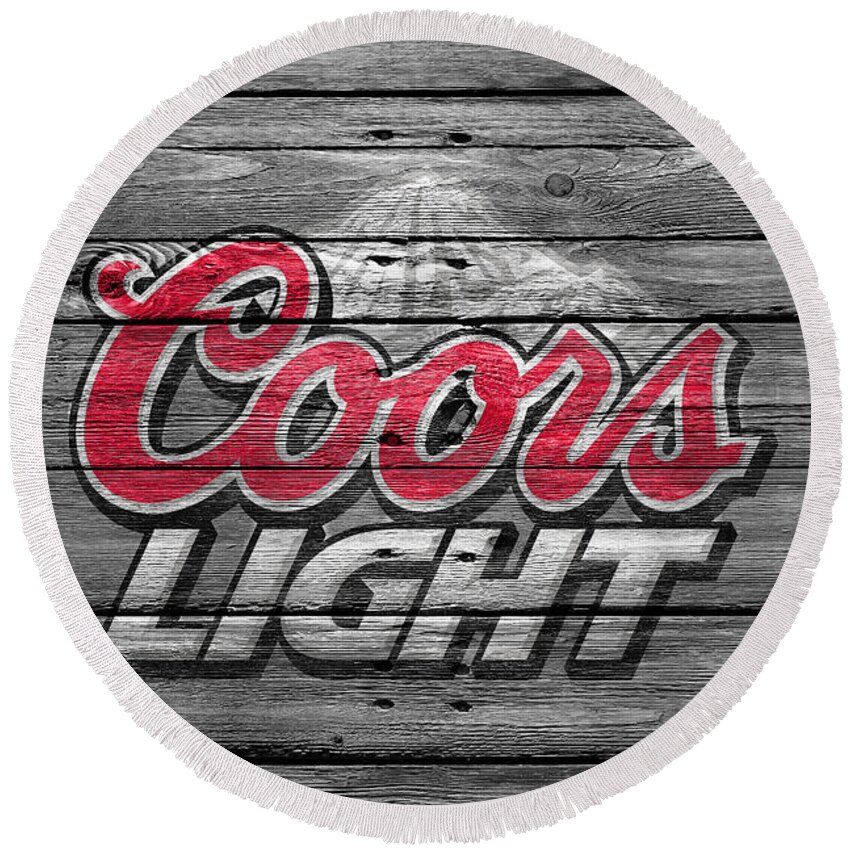 Coors Light Round Beach Towel featuring the photograph Coors Light by Joe Hamilton