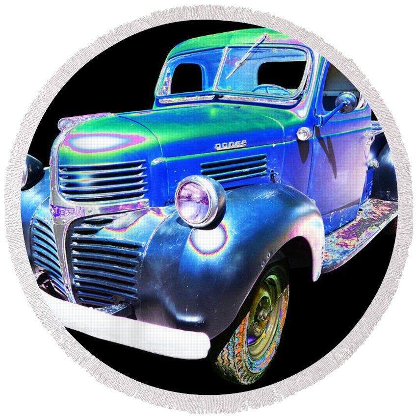 1947 Dodge Pick Up Round Beach Towel featuring the photograph Dodge #3 by Allan Price