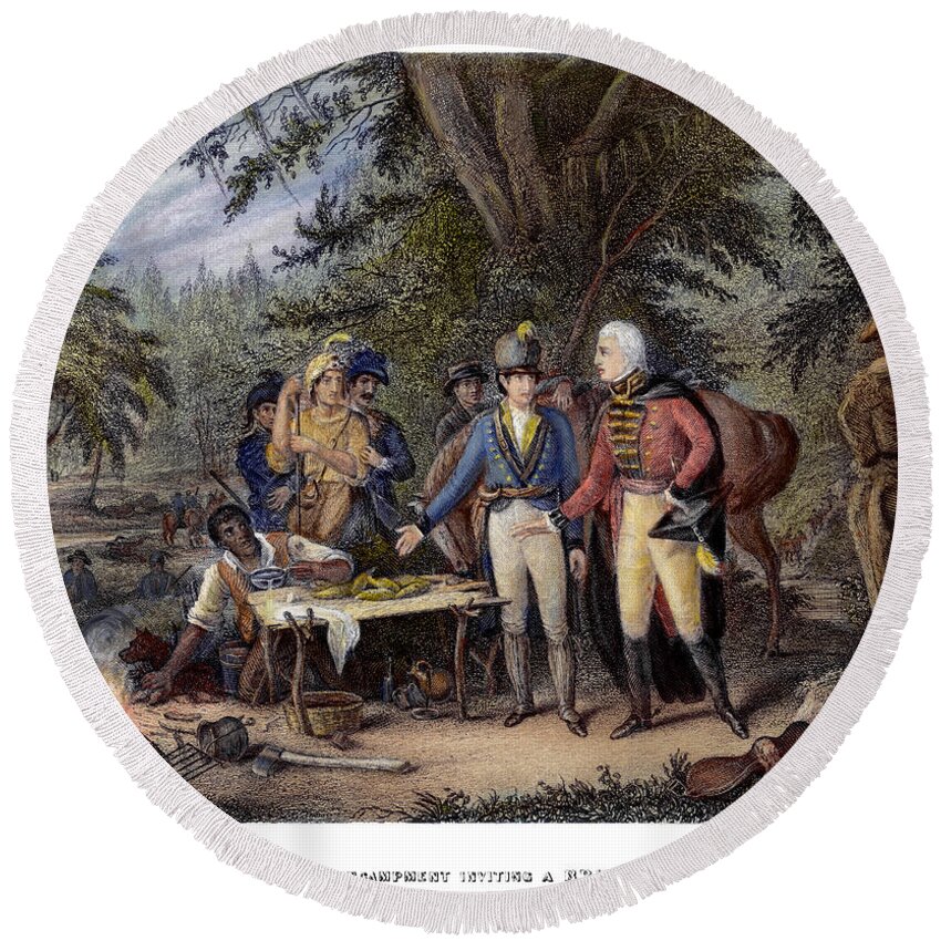 1780 Round Beach Towel featuring the painting Francis Marion 1732?-1795 #14 by Granger