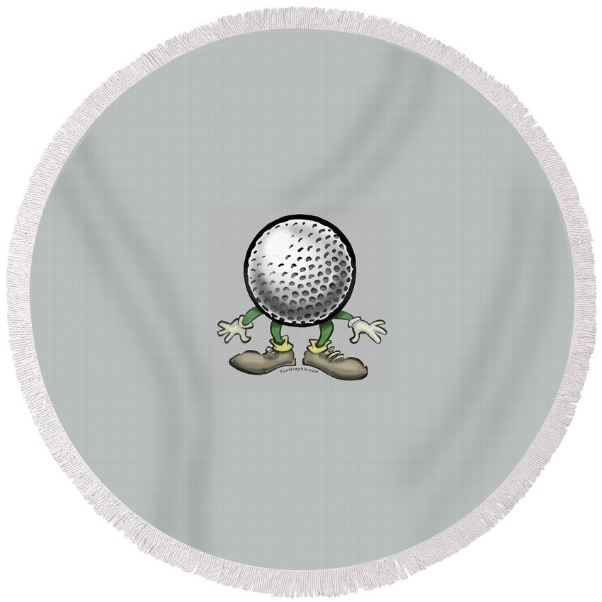 Golf Round Beach Towel featuring the digital art Golf by Kevin Middleton