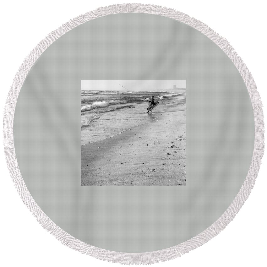  Round Beach Towel featuring the photograph Kite Surfer #1 by Aleck Cartwright