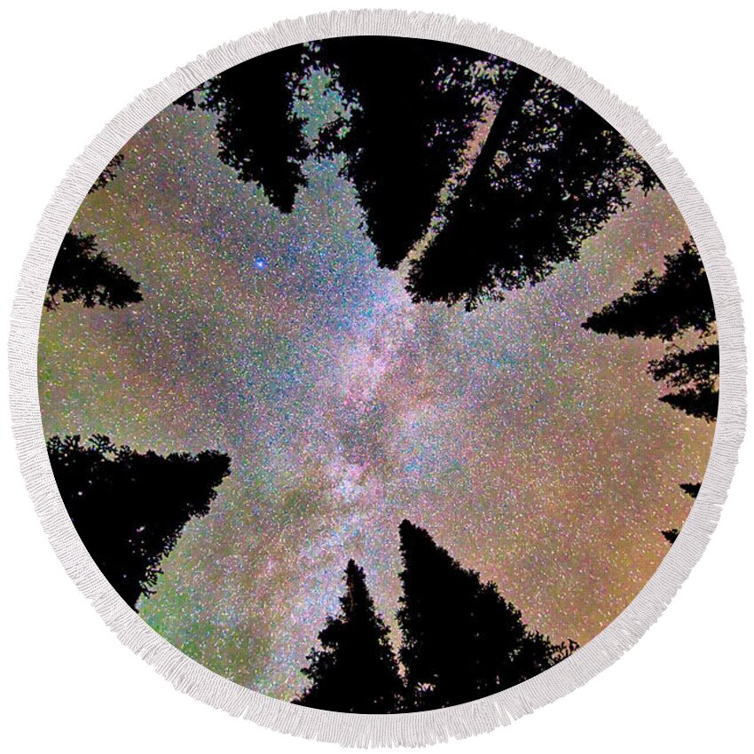 Milky Way Round Beach Towel featuring the photograph Looking Deep Into The Night #2 by James BO Insogna