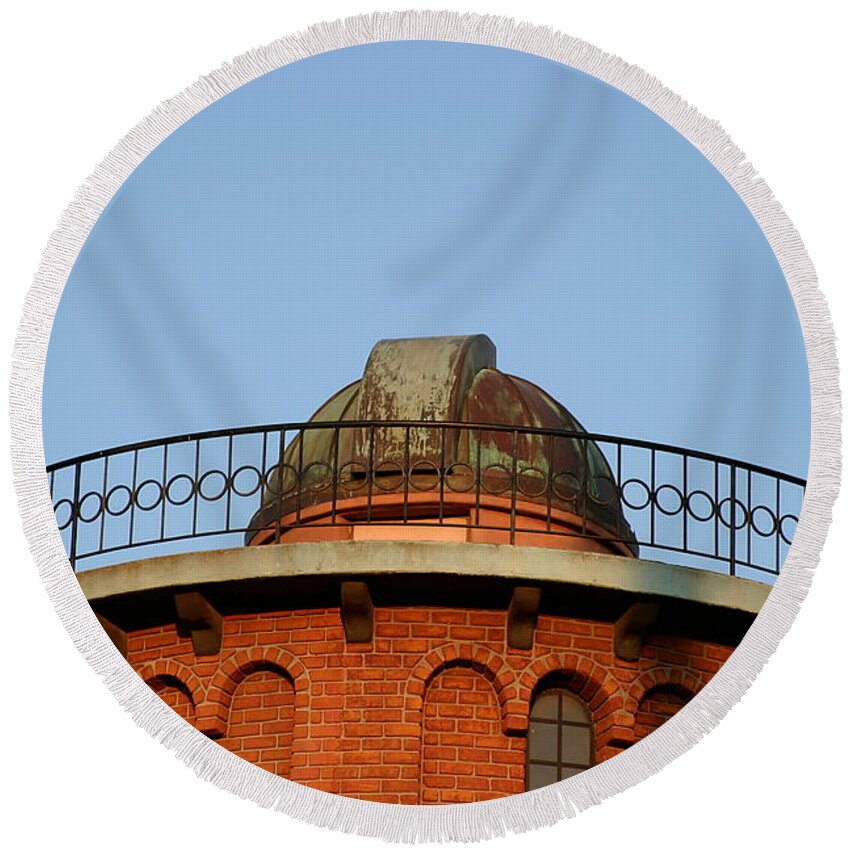 Architecture Round Beach Towel featuring the photograph Old Observatory #1 by Henrik Lehnerer