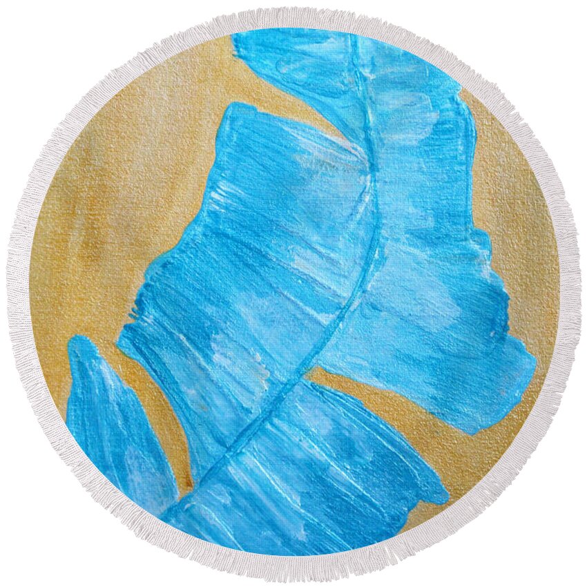 Blue Round Beach Towel featuring the painting Splash 2 #2 by Sonali Kukreja