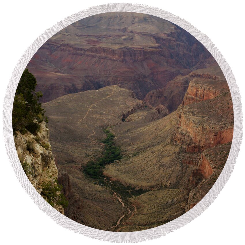 Grand Canyon Round Beach Towel featuring the photograph The Awe of Nature #2 by Kathleen Odenthal