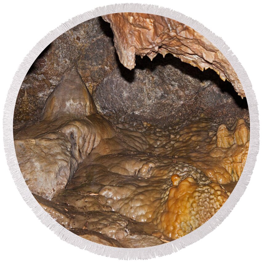 Autumn Round Beach Towel featuring the photograph Jewel Cave Jewel Cave National Monument #13 by Fred Stearns