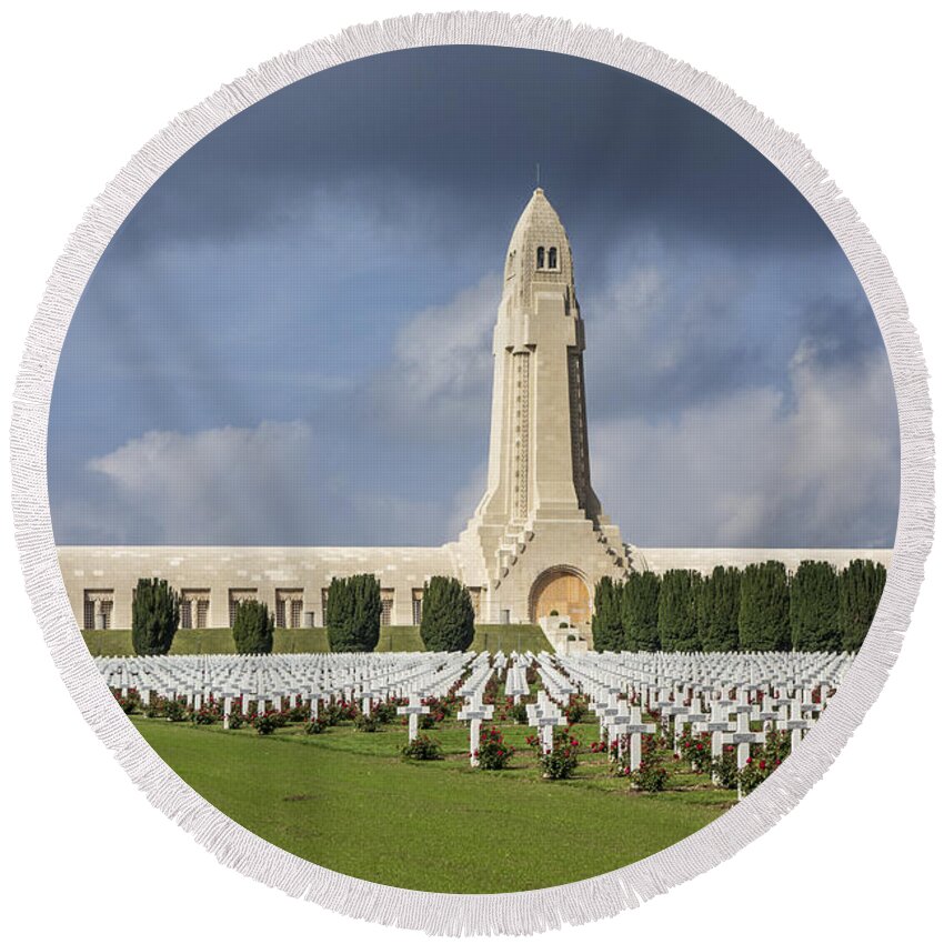 Douaumont Round Beach Towel featuring the photograph 130918p254 by Arterra Picture Library
