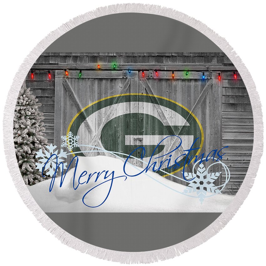 Packers Round Beach Towel featuring the photograph Green Bay Packers by Joe Hamilton