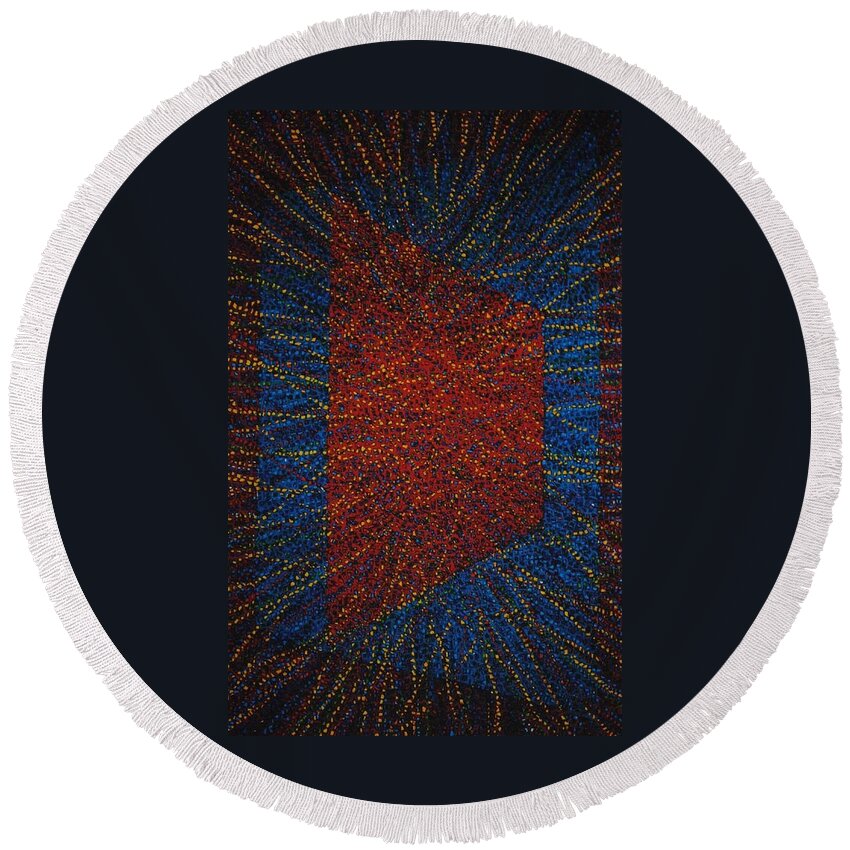 Inspirational Round Beach Towel featuring the painting Mobius Band #15 by Kyung Hee Hogg