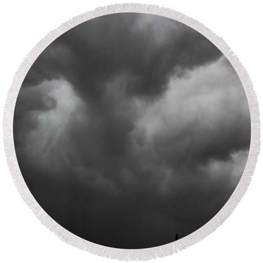 Stormscape Round Beach Towel featuring the photograph Let the Storm Season Begin #15 by NebraskaSC