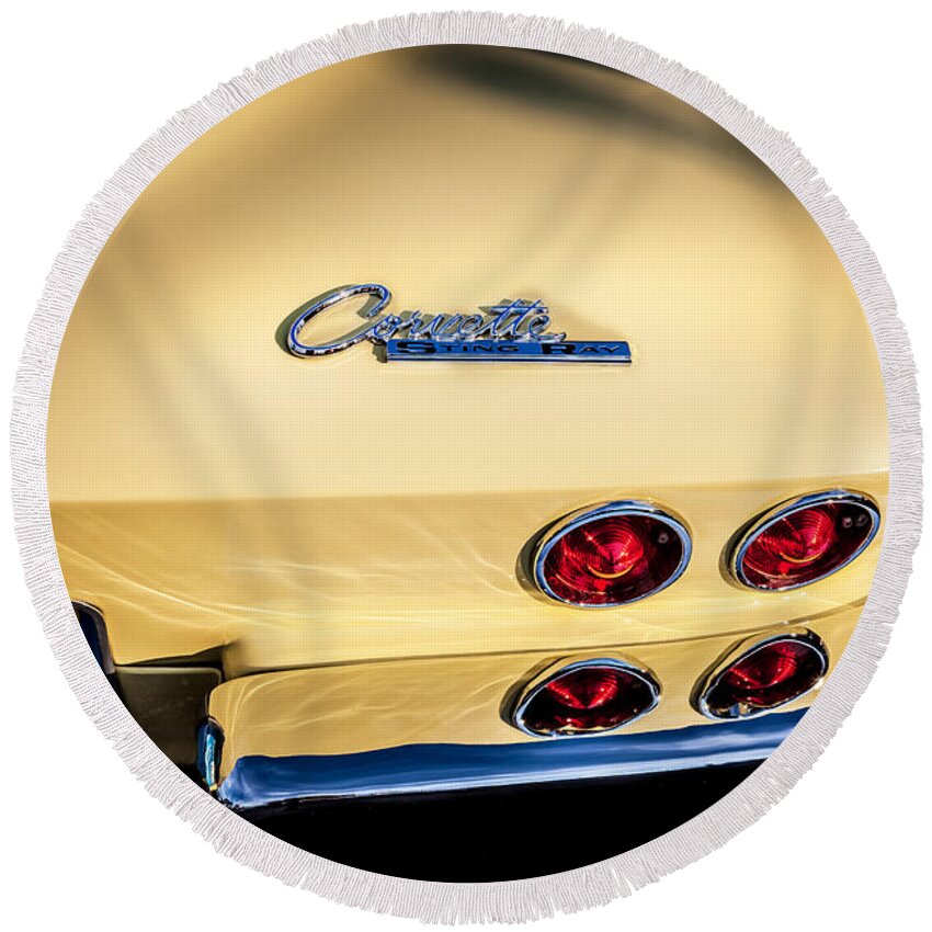 1965 Round Beach Towel featuring the photograph 1965 Chevrolet Corvette Sting Ray Coupe by Rich Franco