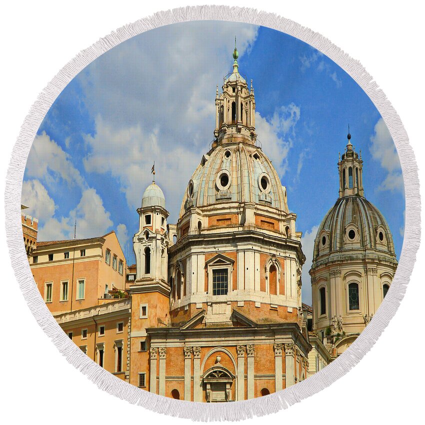 Rome Round Beach Towel featuring the photograph Rome Italy #2 by Mindy Newman