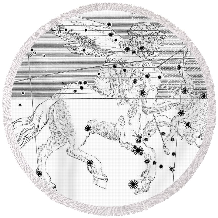 Sagittarius Round Beach Towel featuring the photograph Sagittarius Constellation Zodiac Sign #3 by Science Source