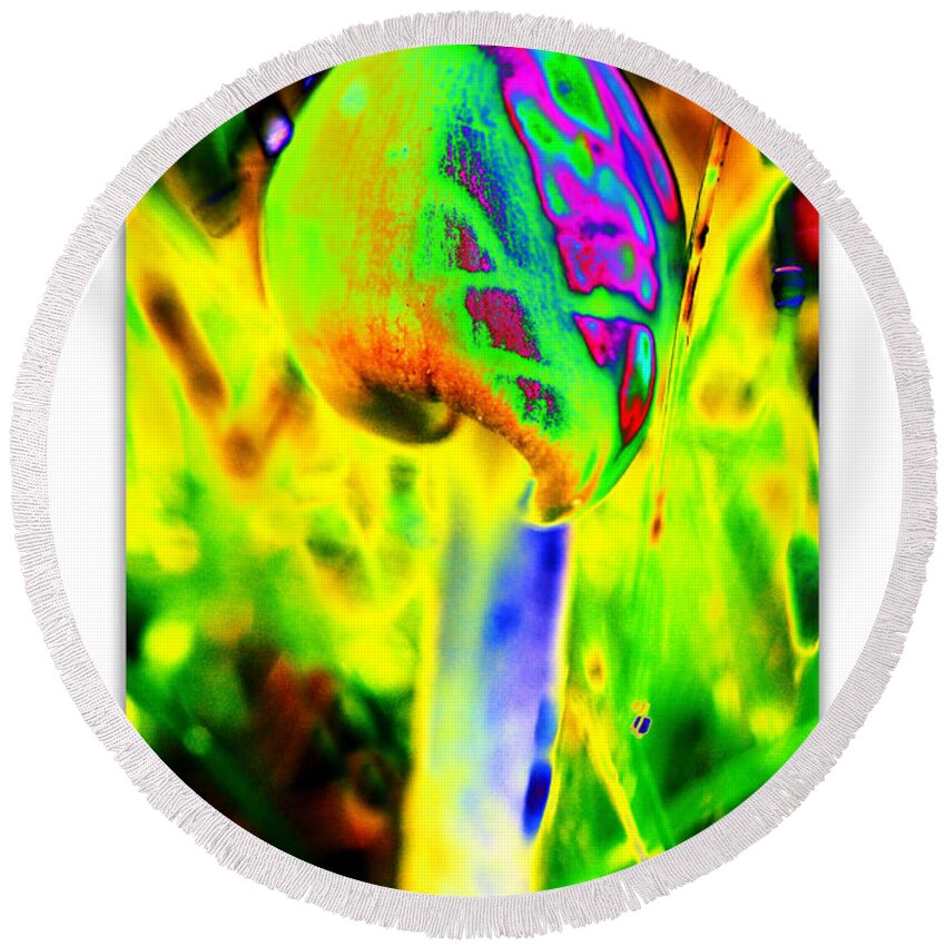 Psychedelic Mushroom Round Beach Towel featuring the photograph Shroooms #1 by Onyonet Photo studios