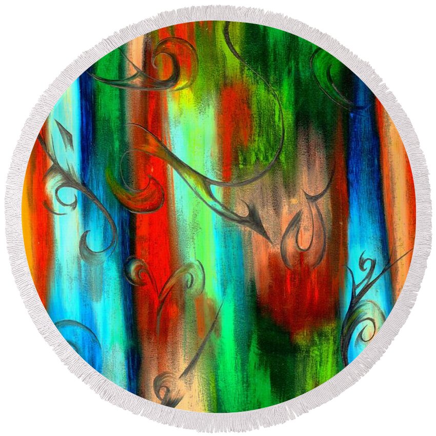 Abstract Round Beach Towel featuring the photograph Sweet Dreams #2 by Artist RiA