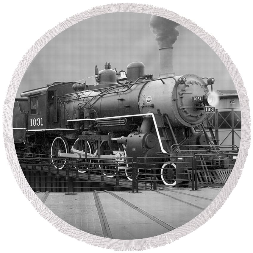 Transportation Round Beach Towel featuring the photograph The Turntable by Mike McGlothlen