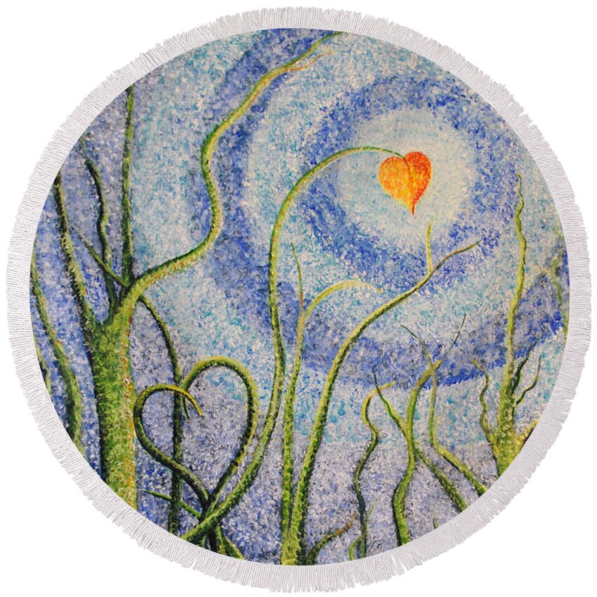 You Always Know Round Beach Towel featuring the painting You Always Know by Holly Carmichael