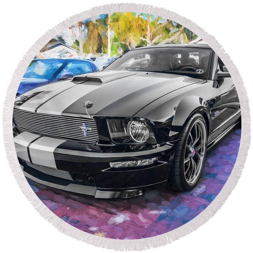 2007 Mustang Round Beach Towel featuring the photograph 2007 Ford Mustang Shelby GT Painted #3 by Rich Franco