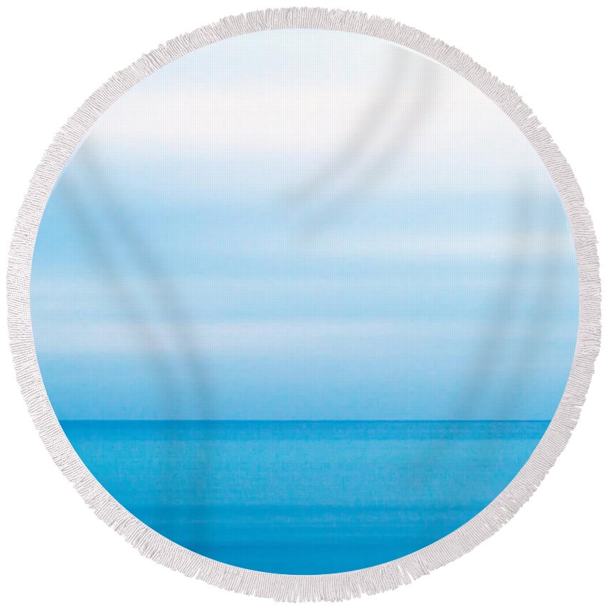 Background Round Beach Towel featuring the photograph Blue Mediterranean by Stelios Kleanthous