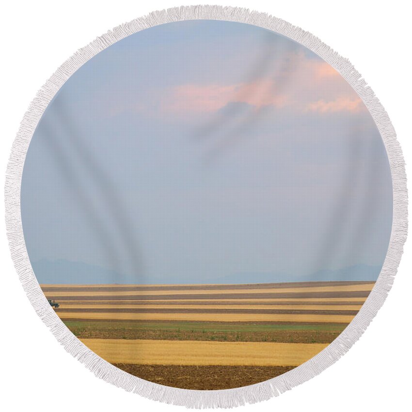 View Round Beach Towel featuring the photograph Boulder County Colorado Open Space Country View #3 by James BO Insogna