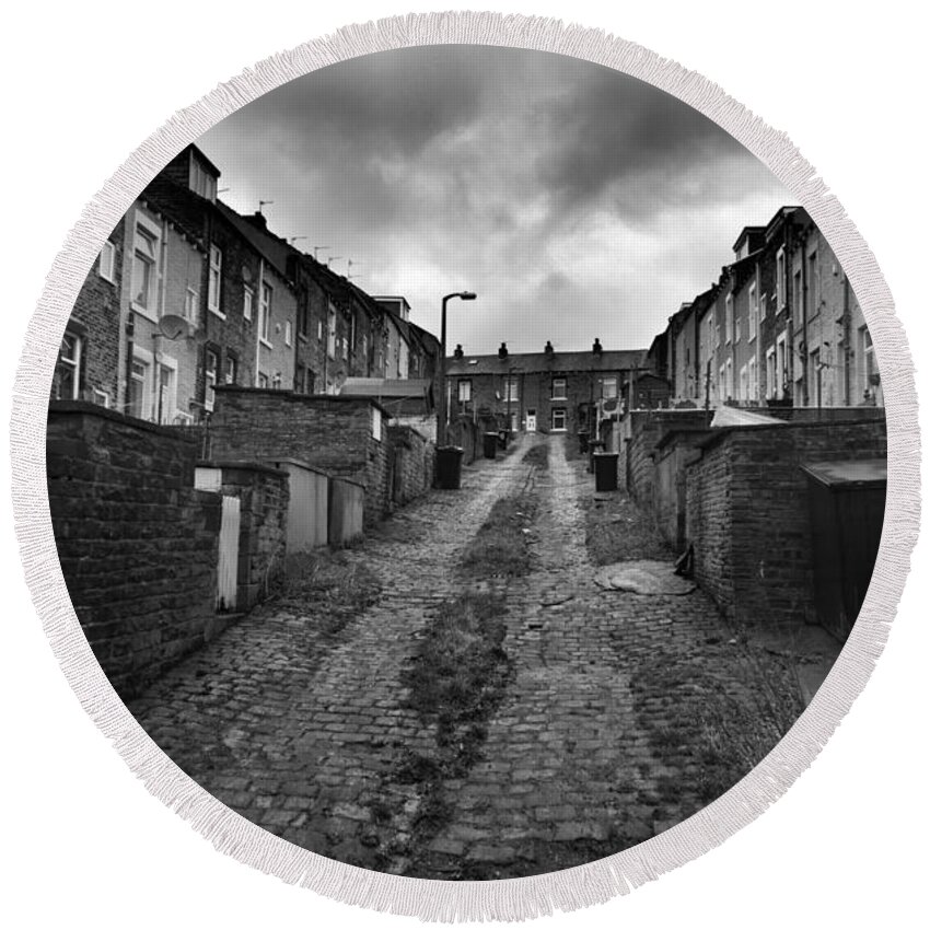 Stock Photo Round Beach Towel featuring the photograph Bradford Streets #1 by Mick Flynn