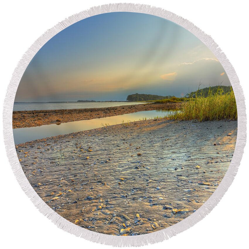 Abstract Round Beach Towel featuring the photograph Hilton Head Island #3 by Peter Lakomy