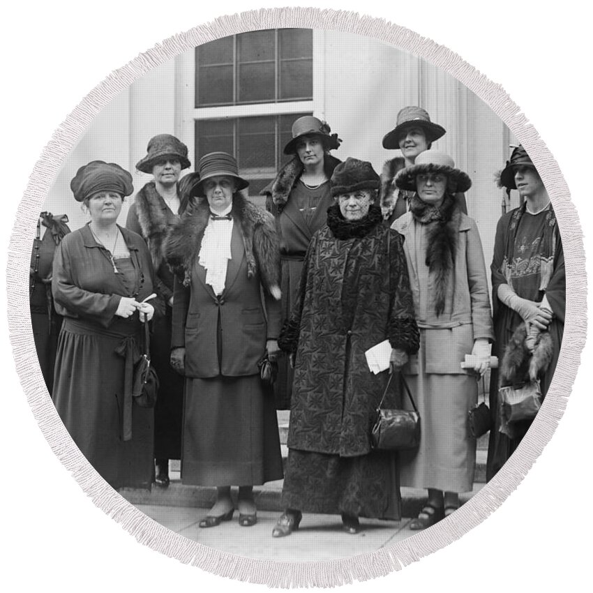 1923 Round Beach Towel featuring the photograph League Of Women Voters #3 by Granger