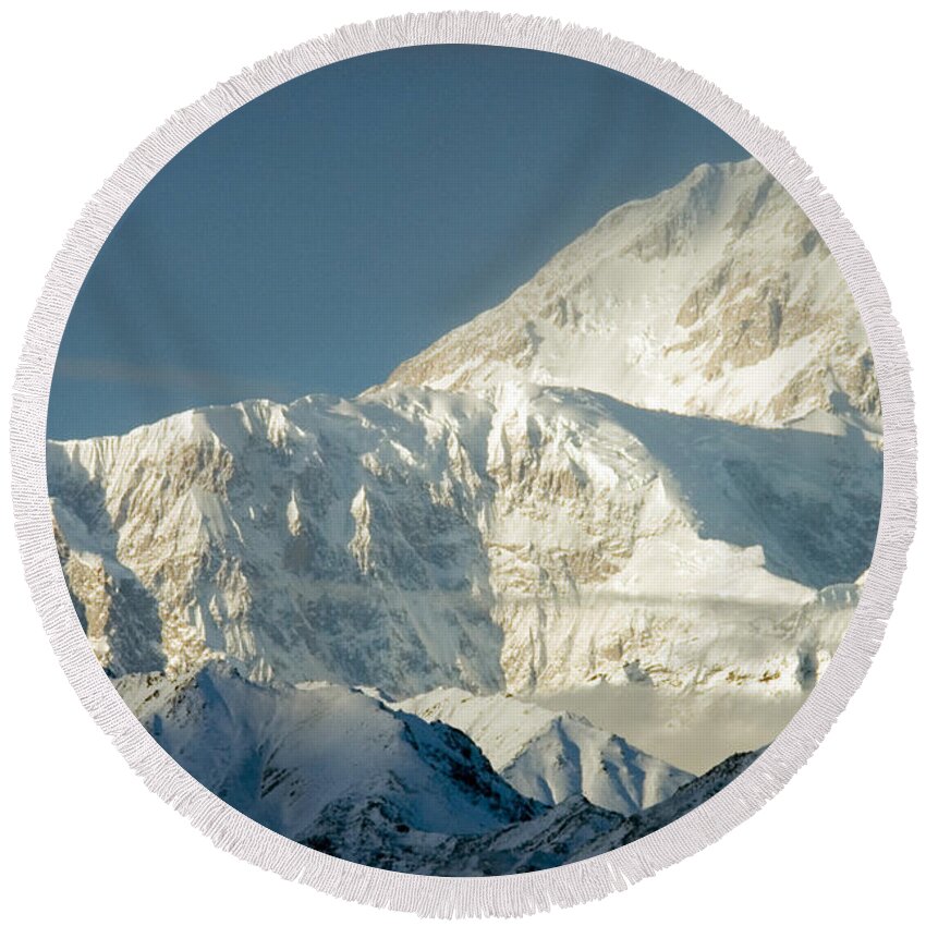 Landscape Round Beach Towel featuring the photograph Mount Mckinley #3 by Mark Newman