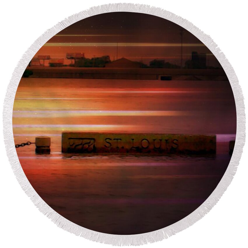  Round Beach Towel featuring the photograph 37 Feet Past Flood Stage 2 by Kelly Awad
