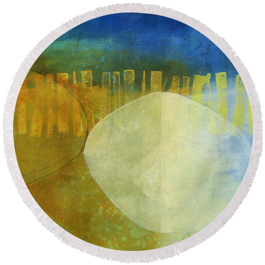 Painting Round Beach Towel featuring the painting 40/100 by Jane Davies