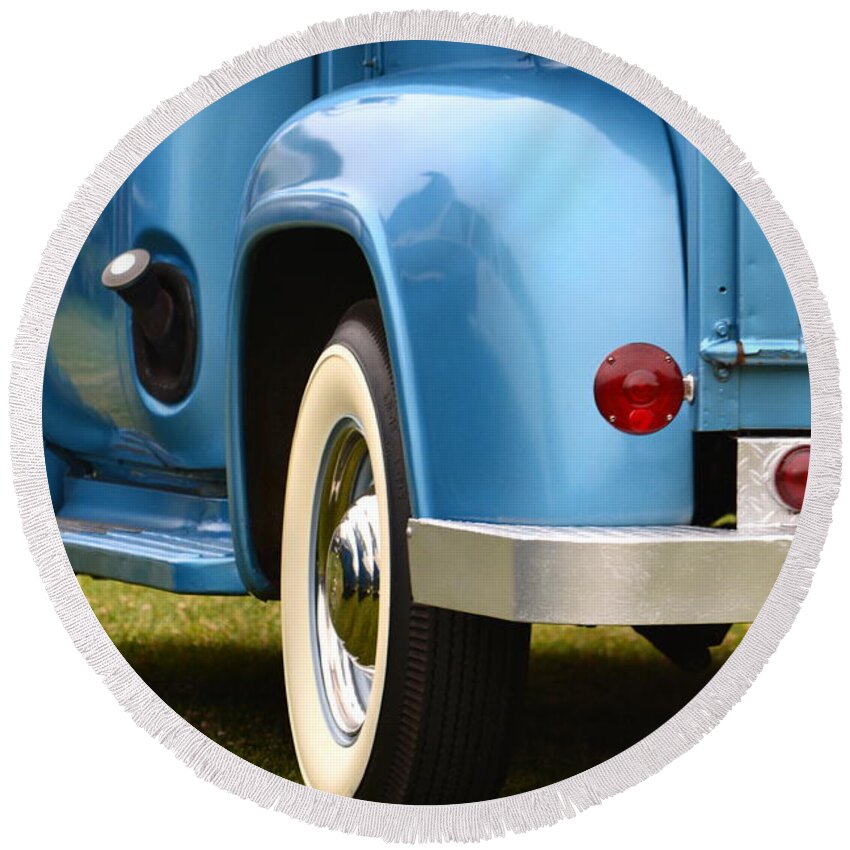 Ford Round Beach Towel featuring the photograph Classic Ford Pickup by Dean Ferreira