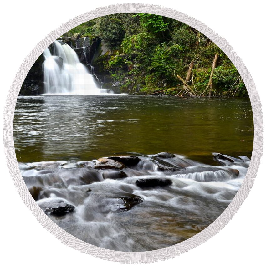 Abrams Round Beach Towel featuring the photograph Abrams Falls #5 by Frozen in Time Fine Art Photography