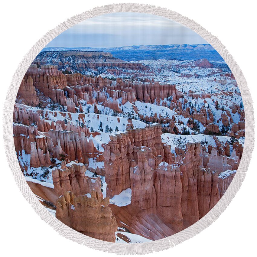 Bryce Canyon Round Beach Towel featuring the photograph Sunset Point Bryce Canyon National Park by Fred Stearns