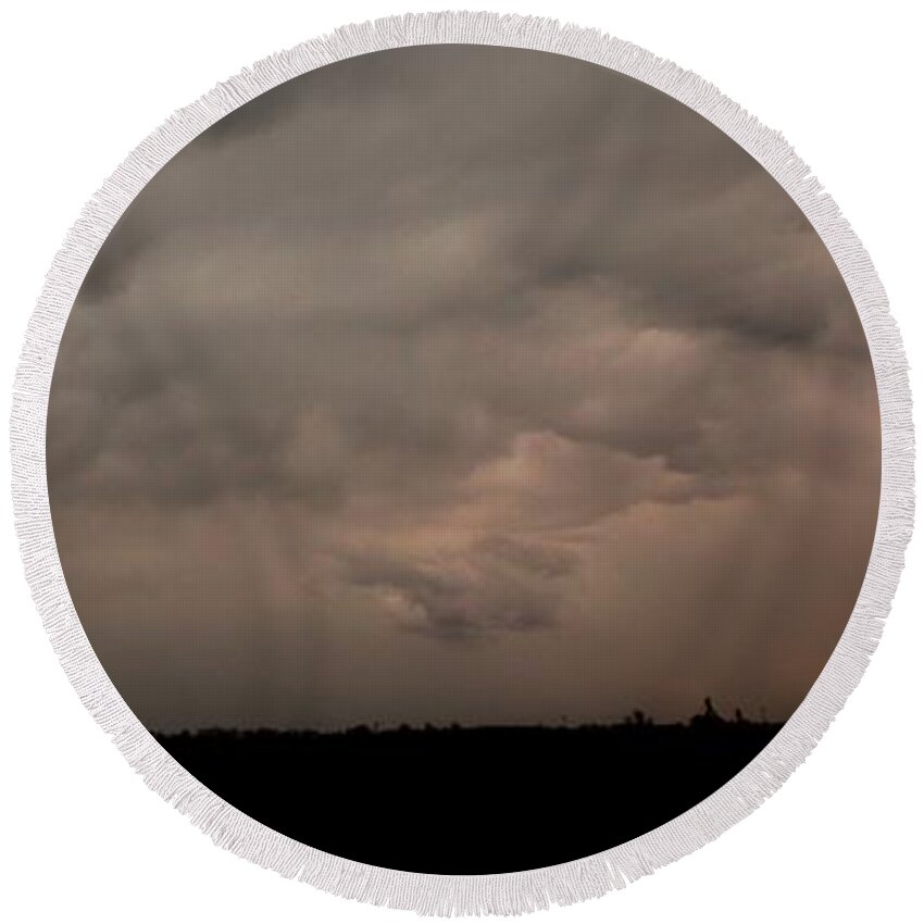 Stormscape Round Beach Towel featuring the photograph Let the Storm Season Begin #29 by NebraskaSC