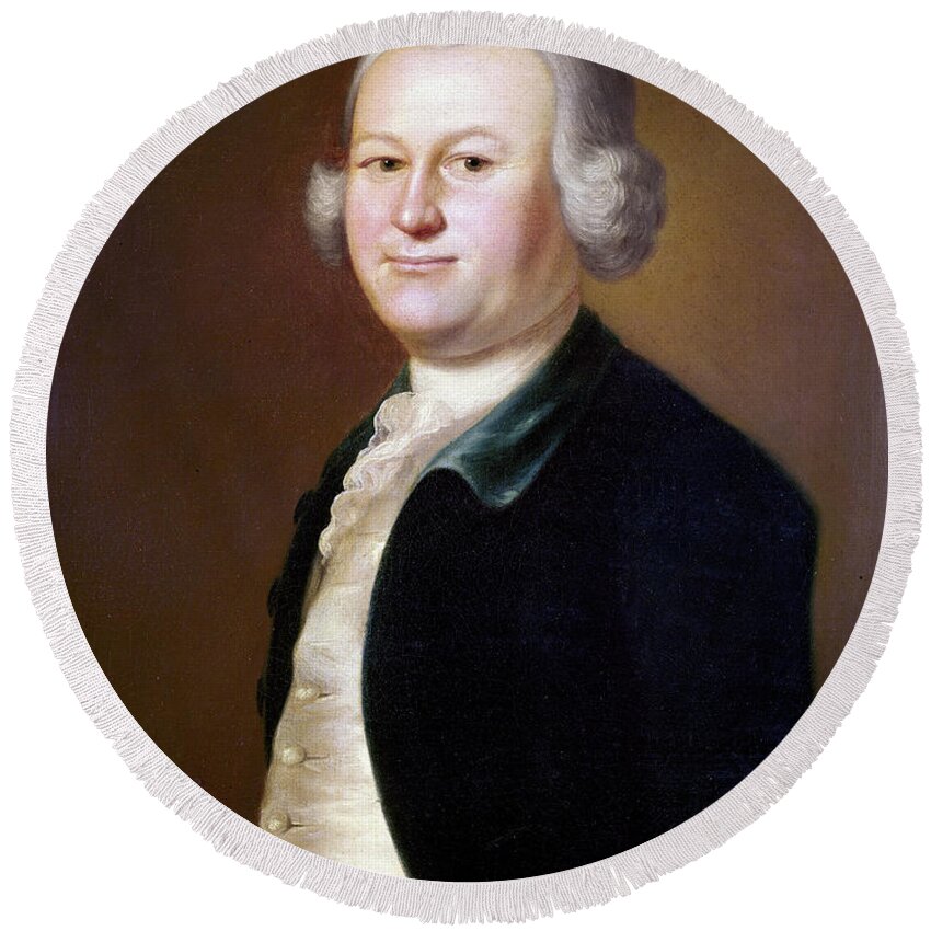 1755 Round Beach Towel featuring the painting James Otis (1725-1783) #8 by Granger